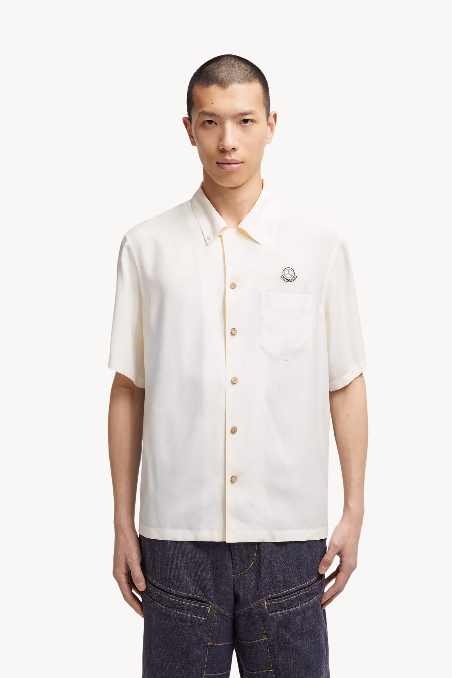 Camisa de satén Moncler x Mercedes-Benz de NIGO Hombre Blanco Moncler 3